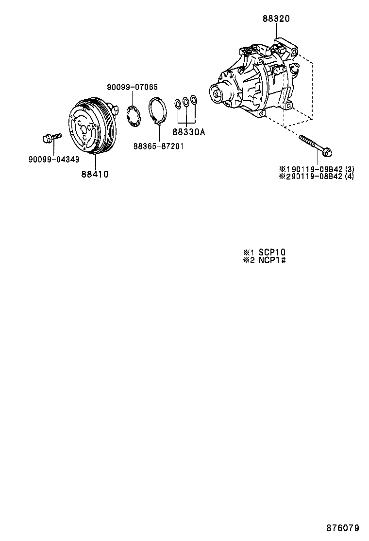  YARIS ECHO |  HEATING AIR CONDITIONING COMPRESSOR