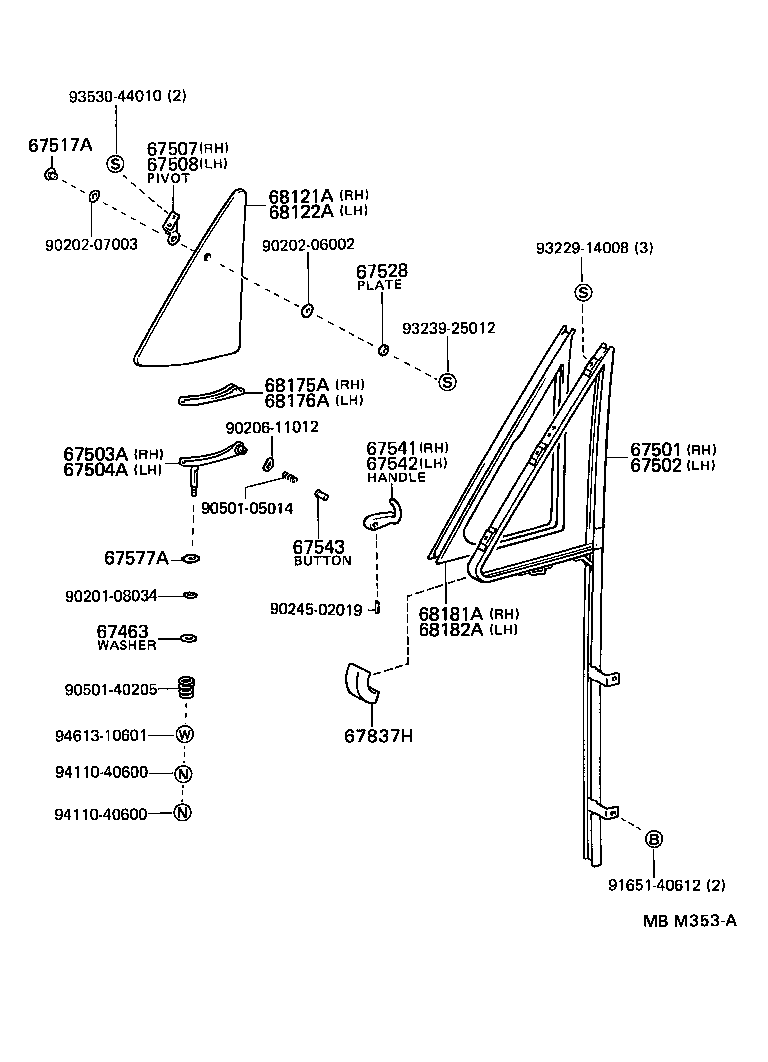  HIACE VAN COMUTER |  FRONT DOOR VENTILATOR WINDOW