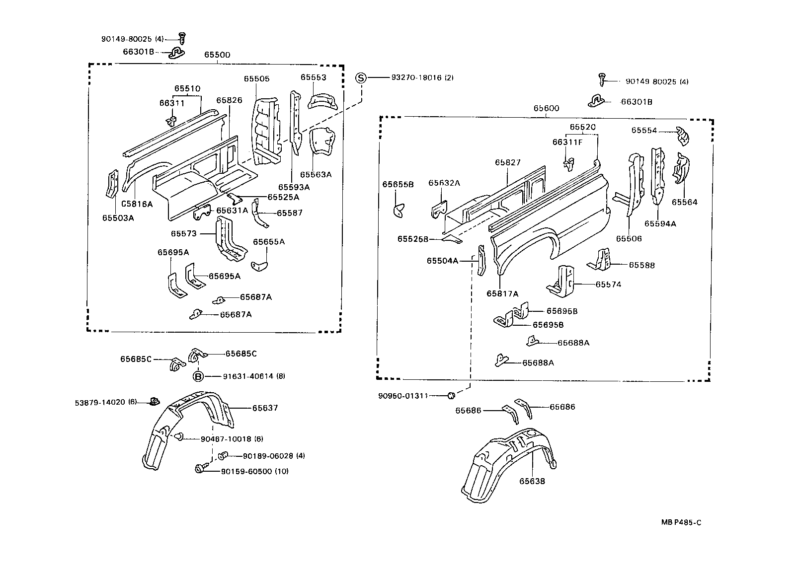  HILUX 2WD |  REAR BODY SIDE PANEL