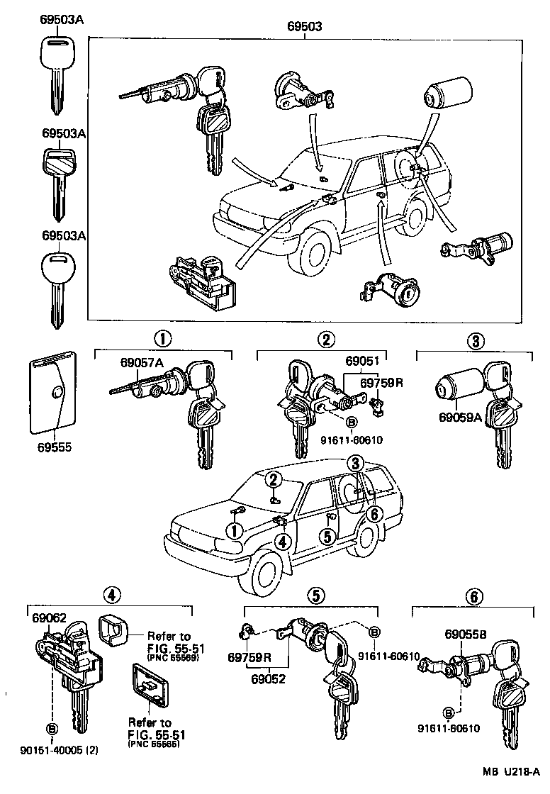  LAND CRUISER 80 |  LOCK CYLINDER SET