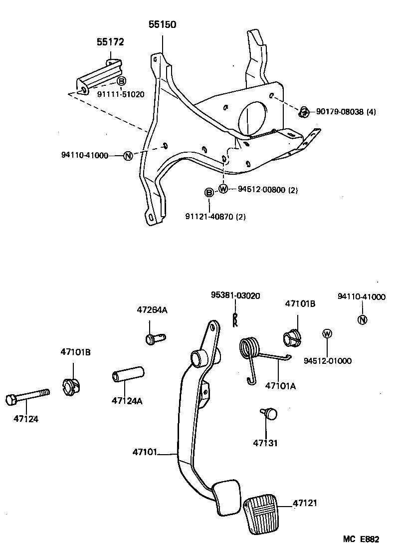  HIACE VAN COMUTER |  BRAKE PEDAL BRACKET