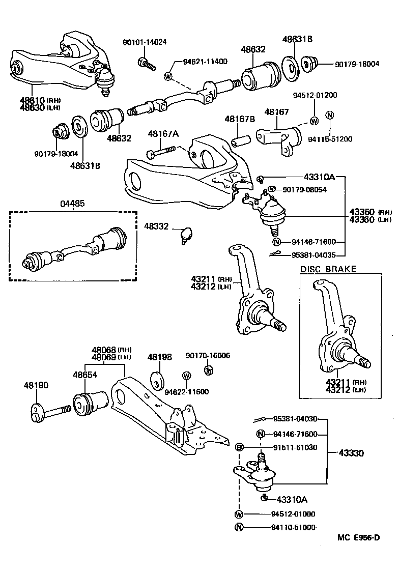  HIACE VAN COMUTER |  FRONT AXLE ARM STEERING KNUCKLE