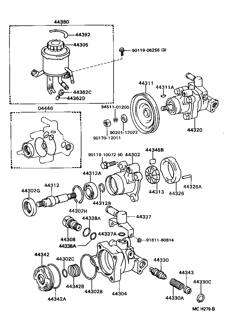  HILUX 2WD |  VANE PUMP RESERVOIR POWER STEERING