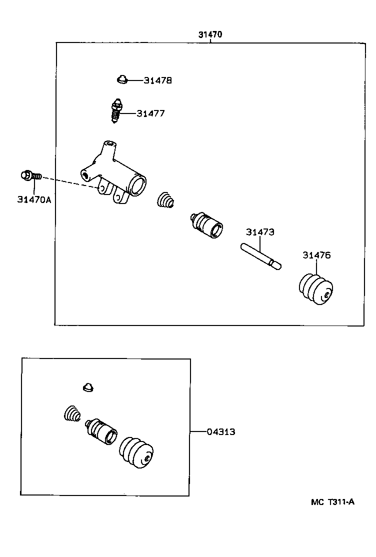  COROLLA |  CLUTCH RELEASE CYLINDER