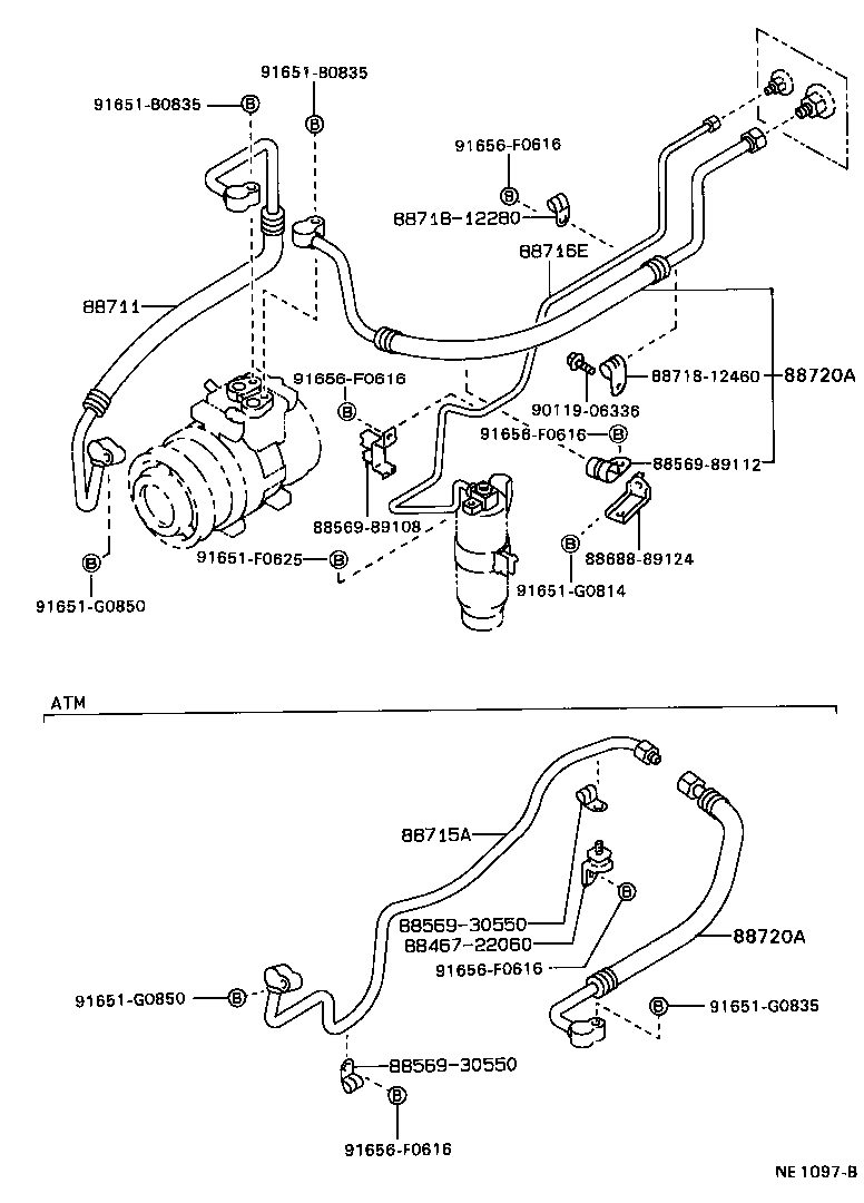  HILUX 2WD |  HEATING AIR CONDITIONING COOLER PIPING