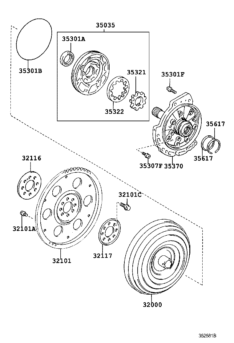  ES300 |  TORQUE CONVERTER FRONT OIL PUMP CHAIN ATM