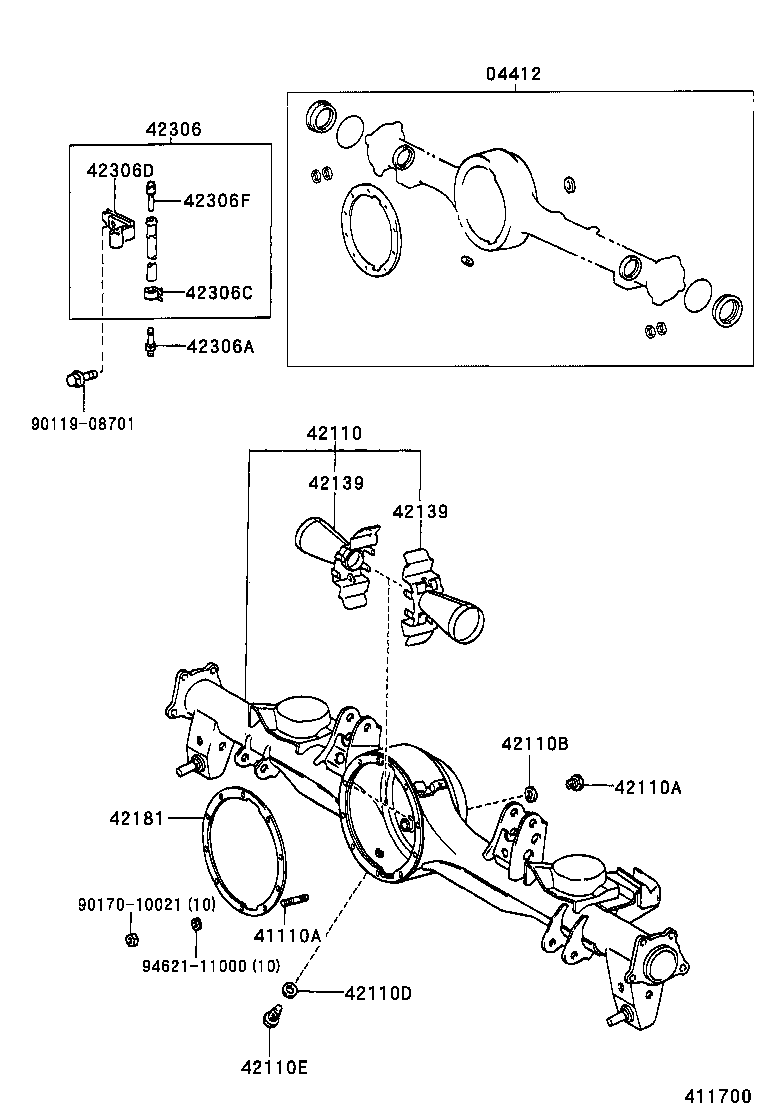  LX470 |  REAR AXLE HOUSING DIFFERENTIAL