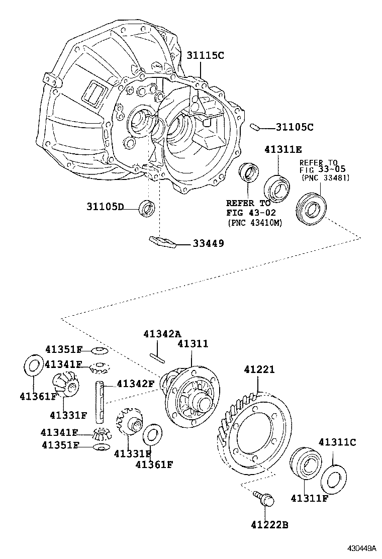  YARIS ECHO 3D 5D |  FRONT AXLE HOUSING DIFFERENTIAL