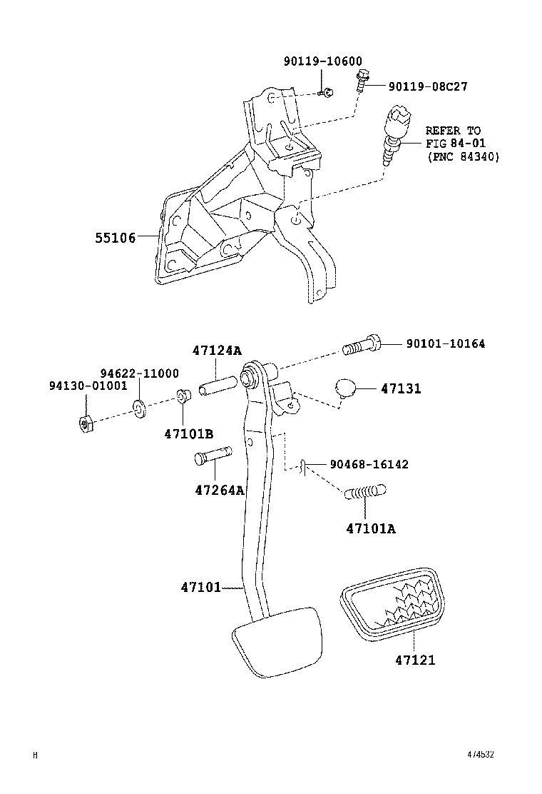  RX400H |  BRAKE PEDAL BRACKET