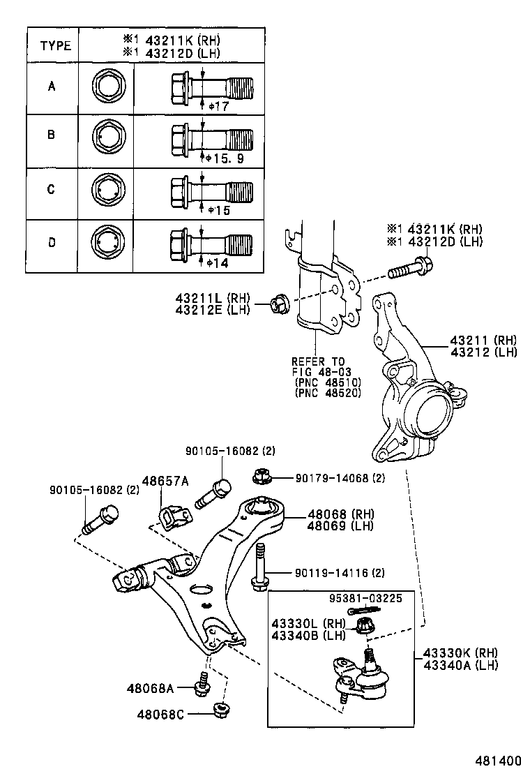  ES300 |  FRONT AXLE ARM STEERING KNUCKLE