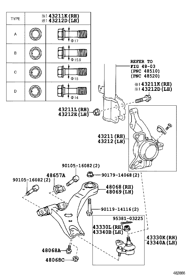  ES300 |  FRONT AXLE ARM STEERING KNUCKLE