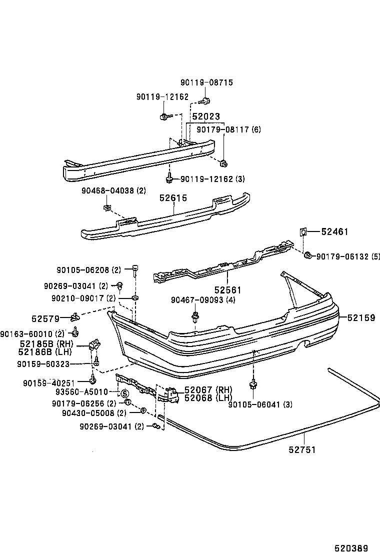  CROWN |  REAR BUMPER BUMPER STAY