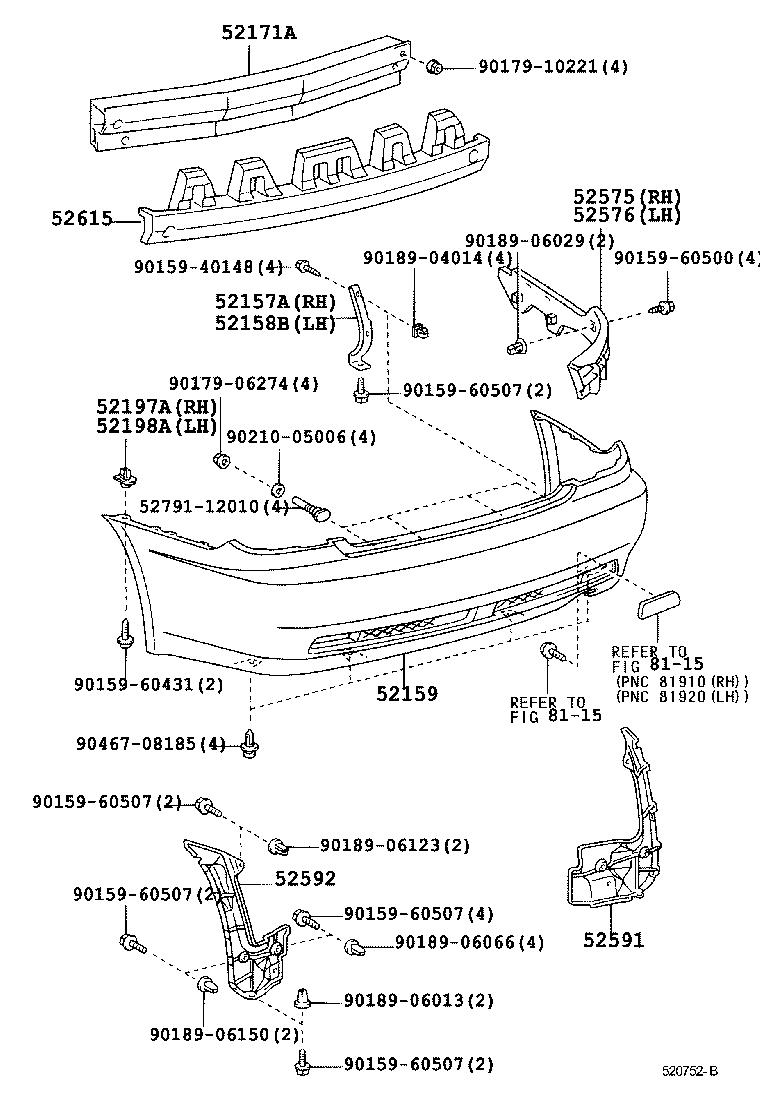  IS200 300 |  REAR BUMPER BUMPER STAY