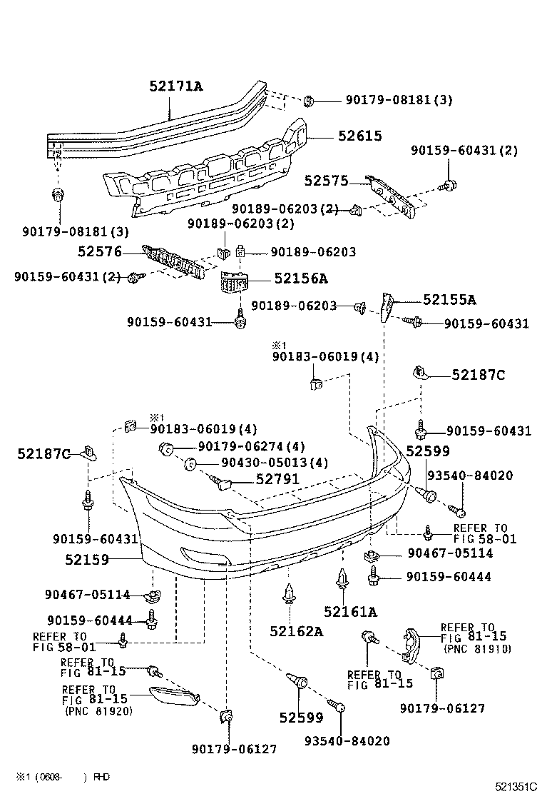  RX400H |  REAR BUMPER BUMPER STAY