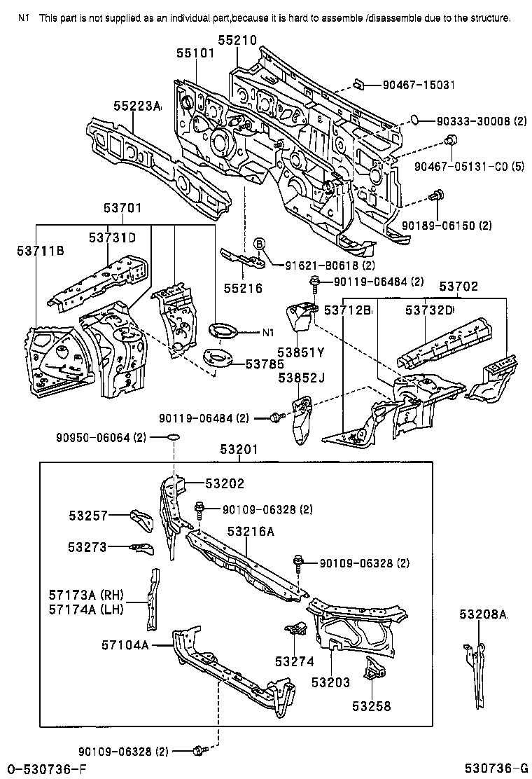  IS200 300 |  FRONT FENDER APRON DASH PANEL