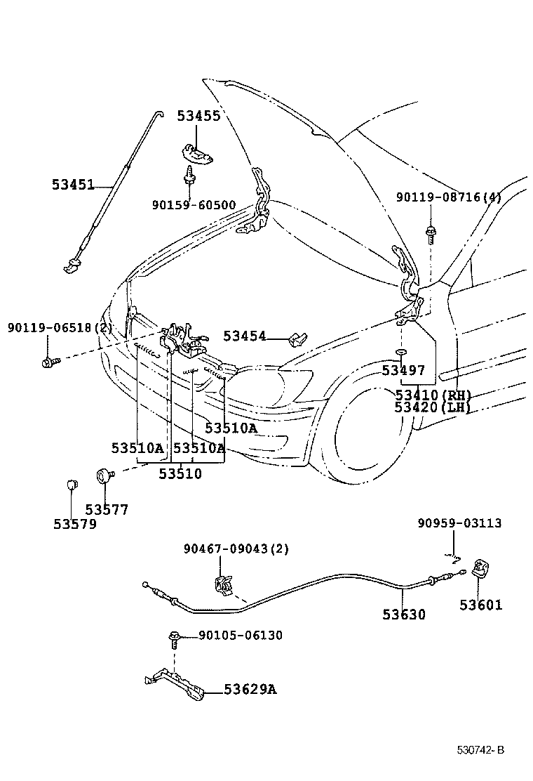  IS200 300 |  HOOD LOCK HINGE