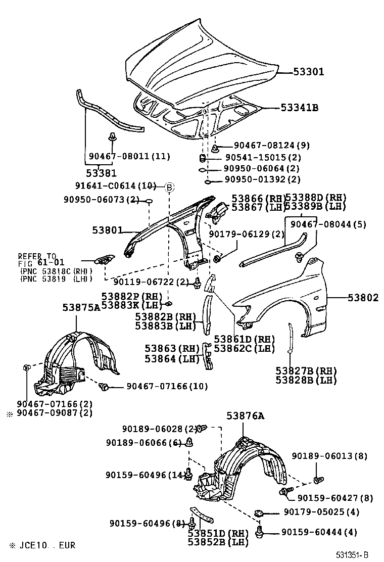  IS200 300 |  HOOD FRONT FENDER