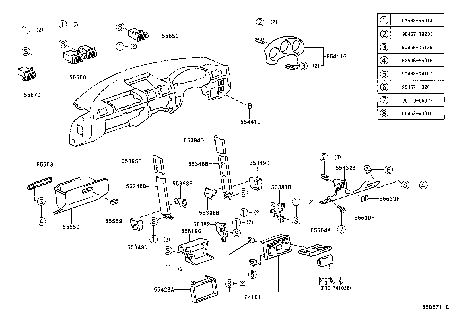  MR2 |  INSTRUMENT PANEL GLOVE COMPARTMENT