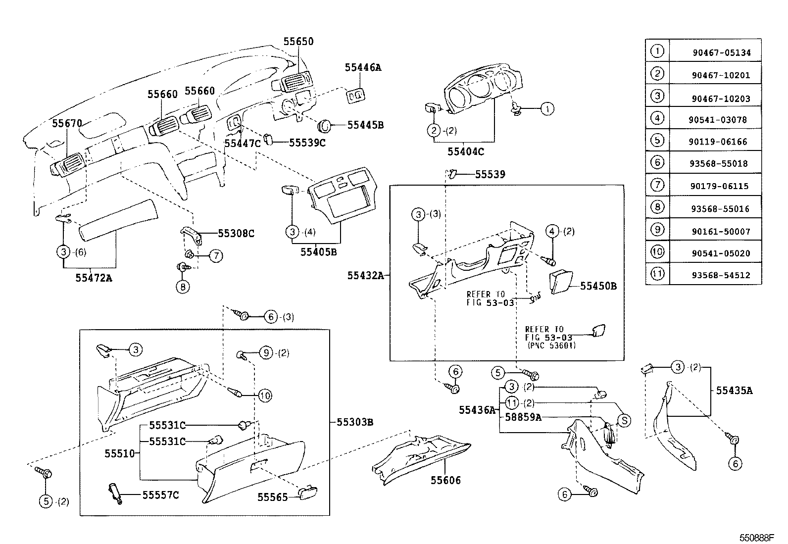  ES300 |  INSTRUMENT PANEL GLOVE COMPARTMENT