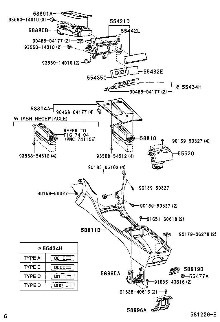  LS430 |  CONSOLE BOX BRACKET