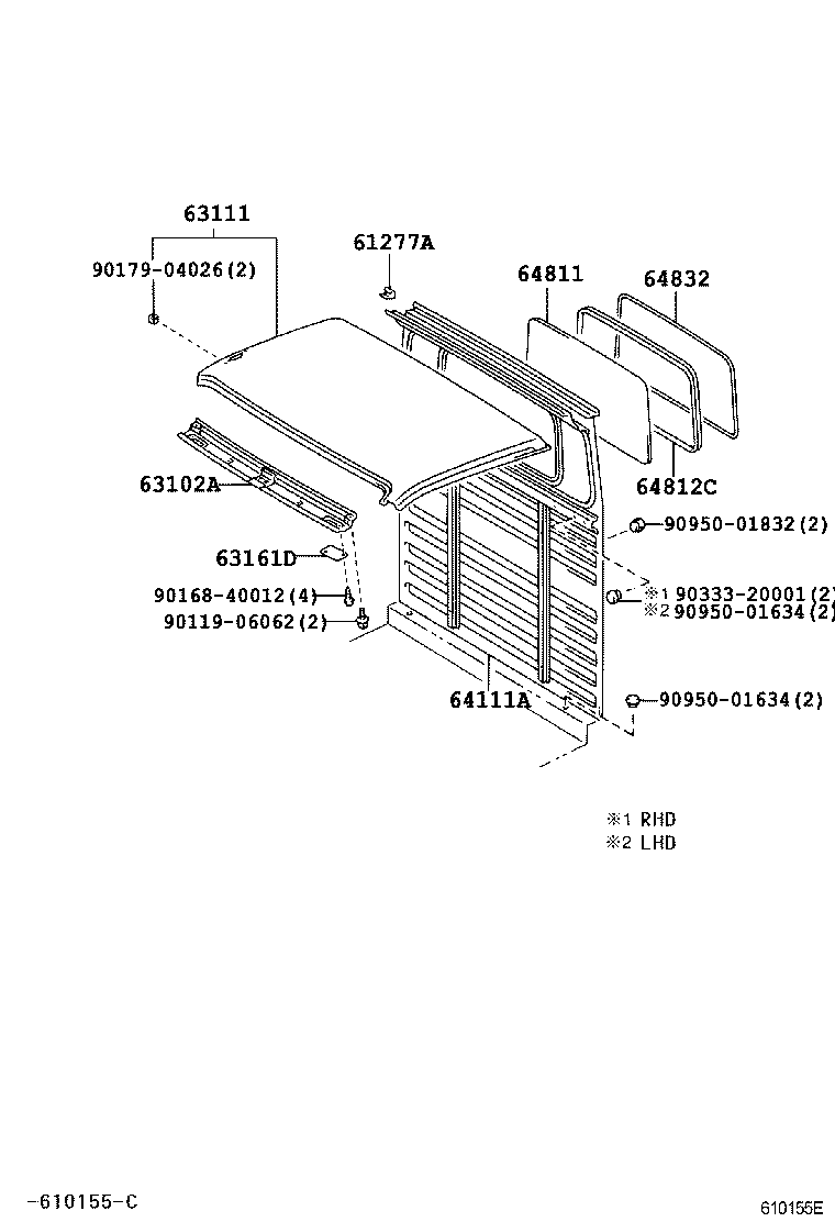  T U V |  ROOF PANEL BACK PANEL