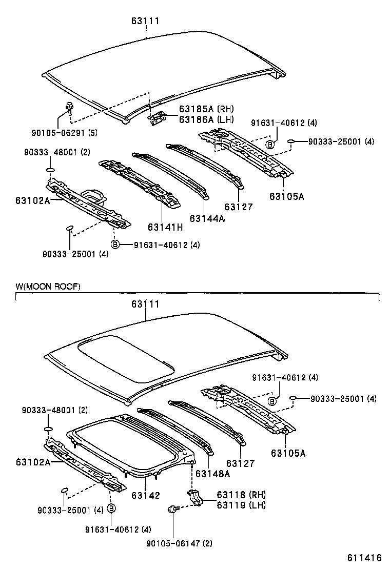  IS200 300 |  ROOF PANEL BACK WINDOW GLASS