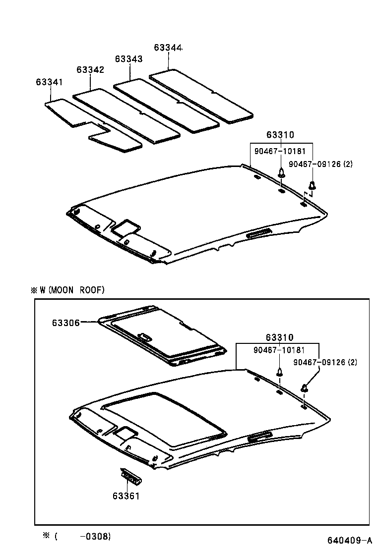  GS300 430 |  ROOF HEADLINING SILENCER PAD