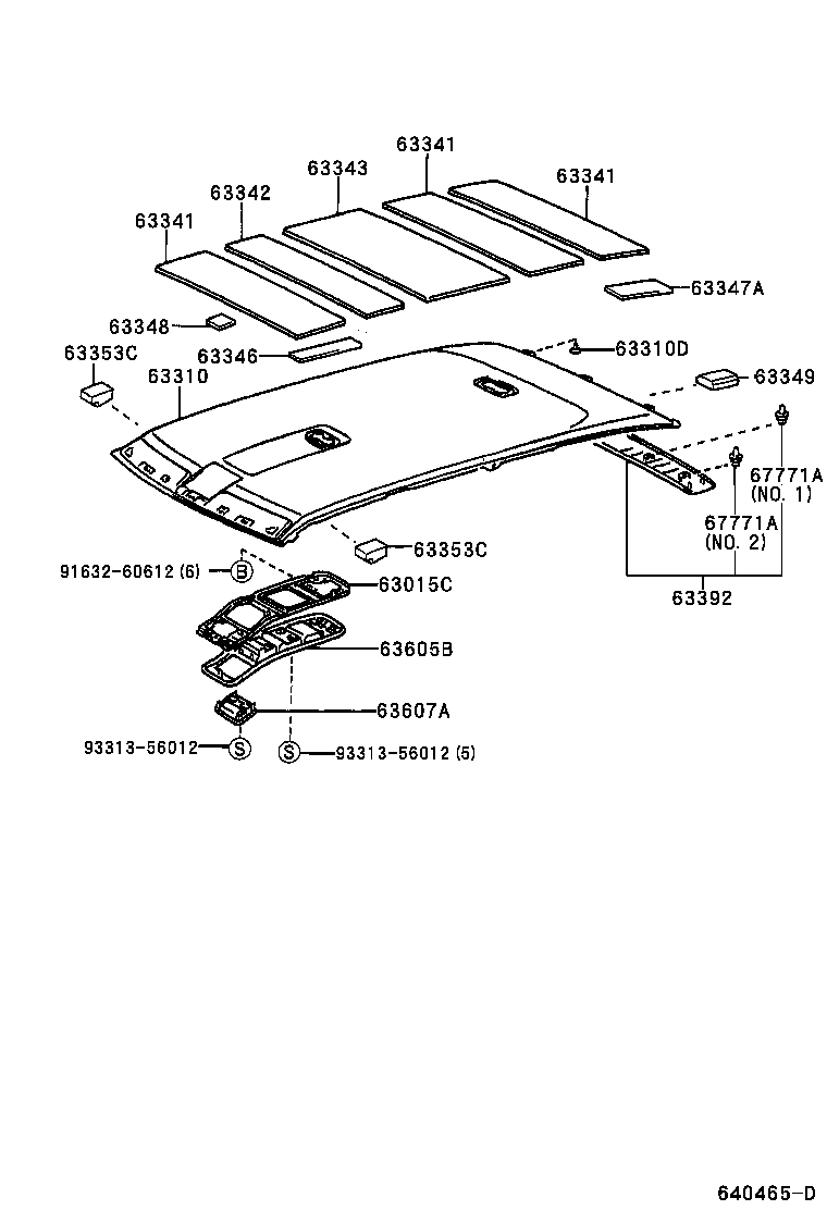  LX470 |  ROOF HEADLINING SILENCER PAD