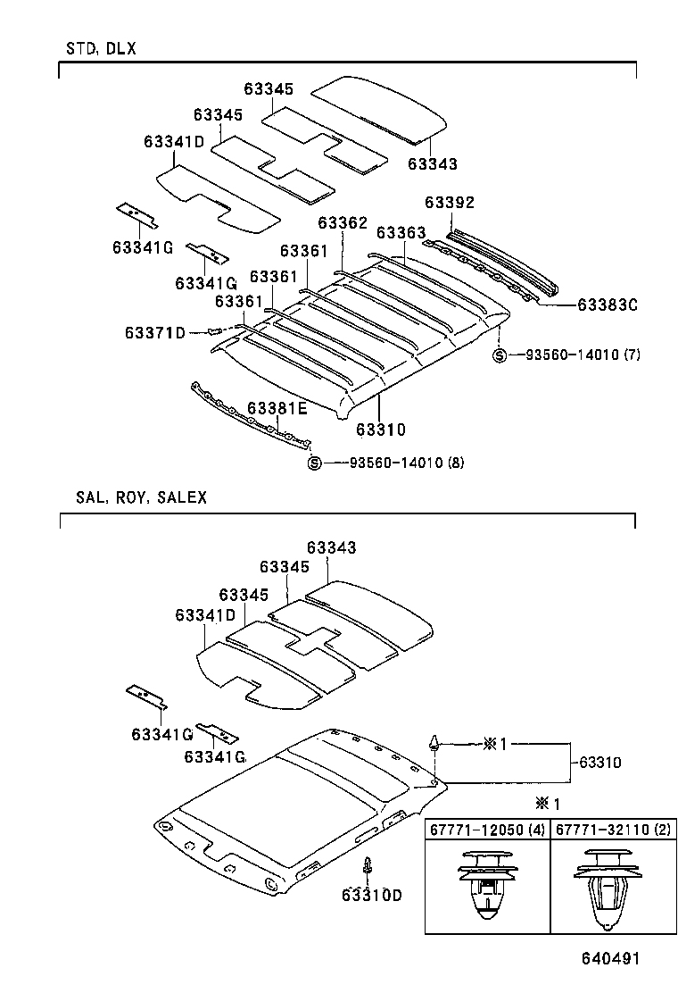  CROWN |  ROOF HEADLINING SILENCER PAD