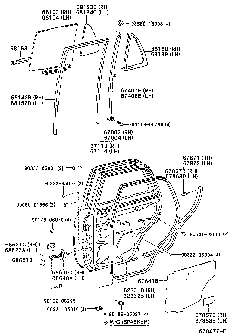  4RUNNER |  REAR DOOR PANEL GLASS