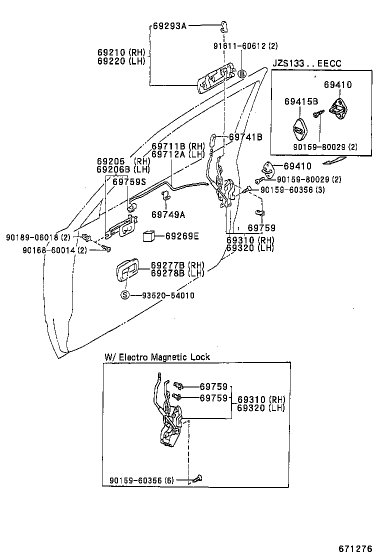  CROWN |  FRONT DOOR LOCK HANDLE