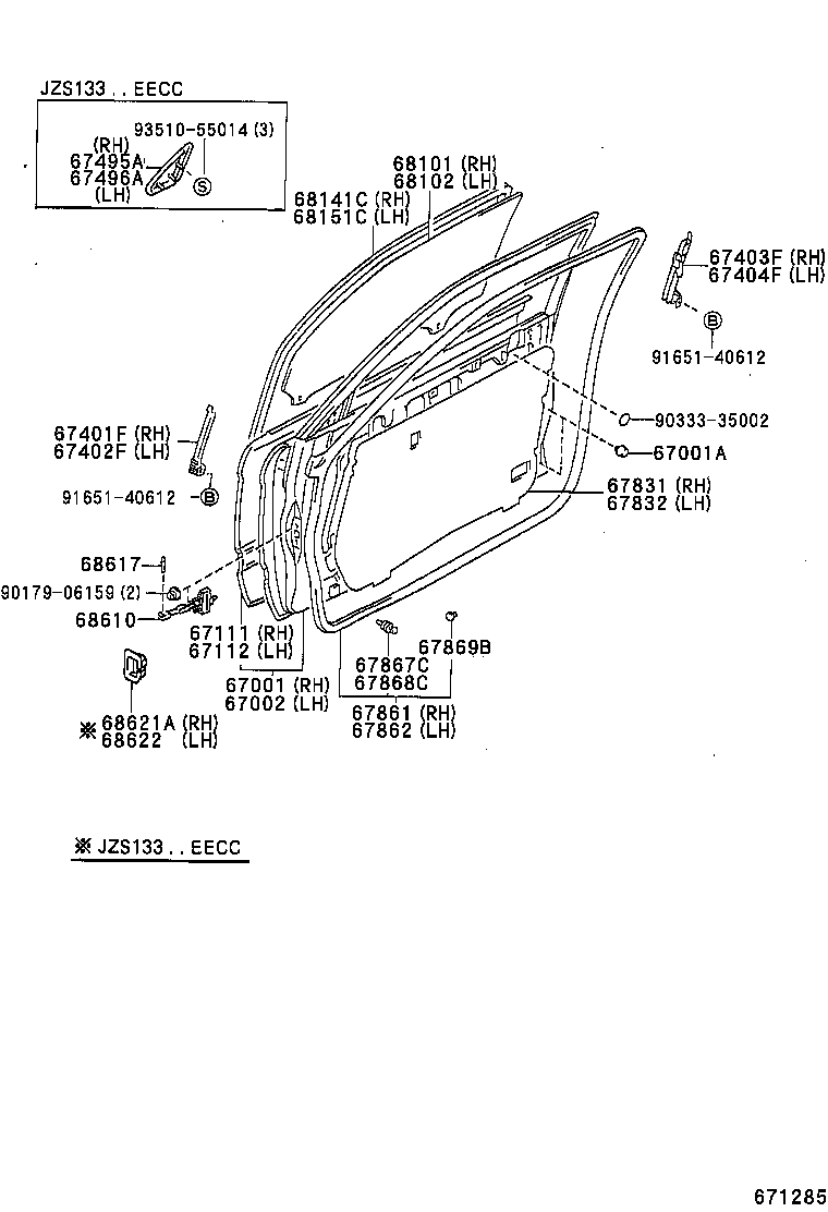  CROWN |  FRONT DOOR PANEL GLASS