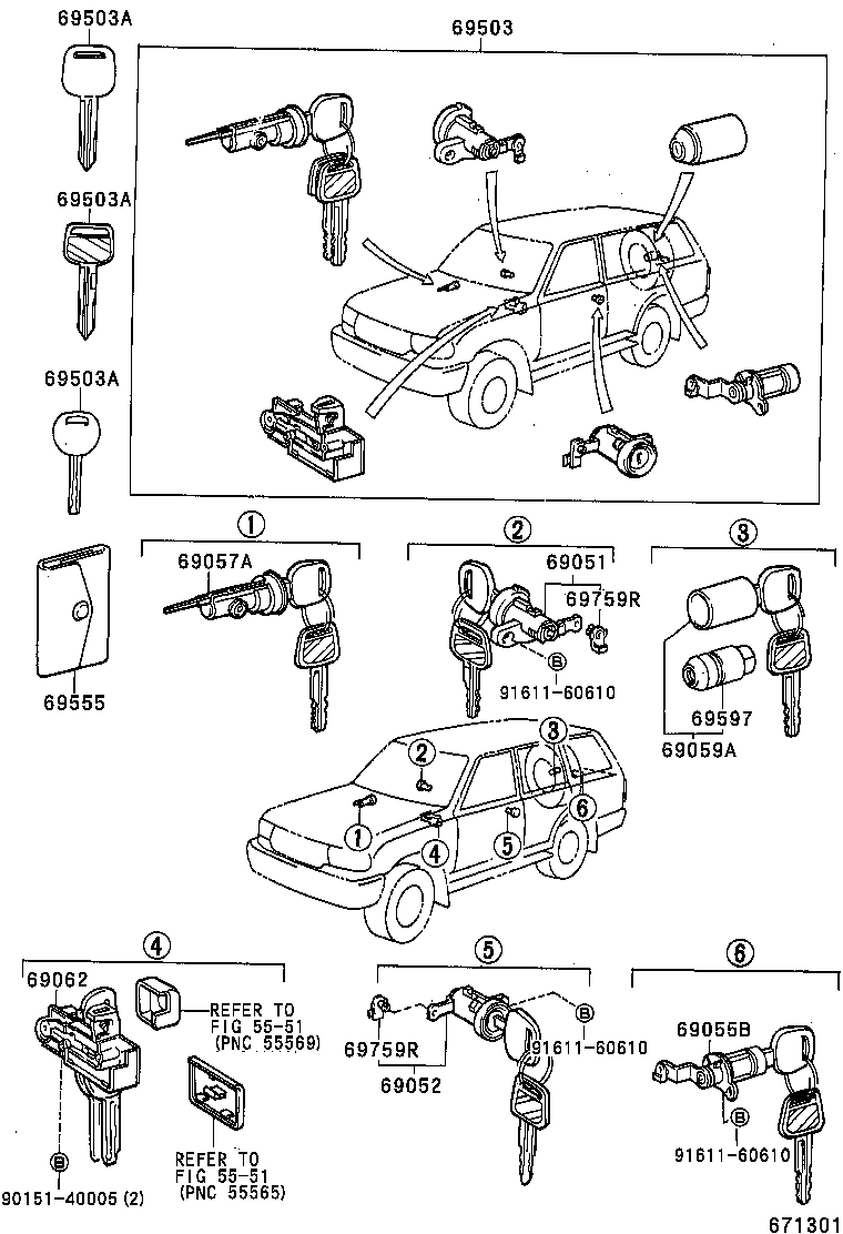  LAND CRUISER 80 |  LOCK CYLINDER SET