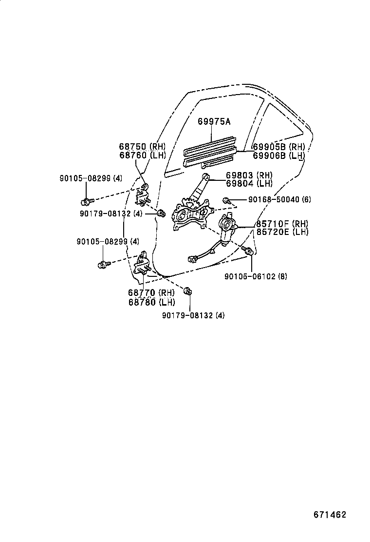  IS200 300 |  REAR DOOR WINDOW REGULATOR HINGE