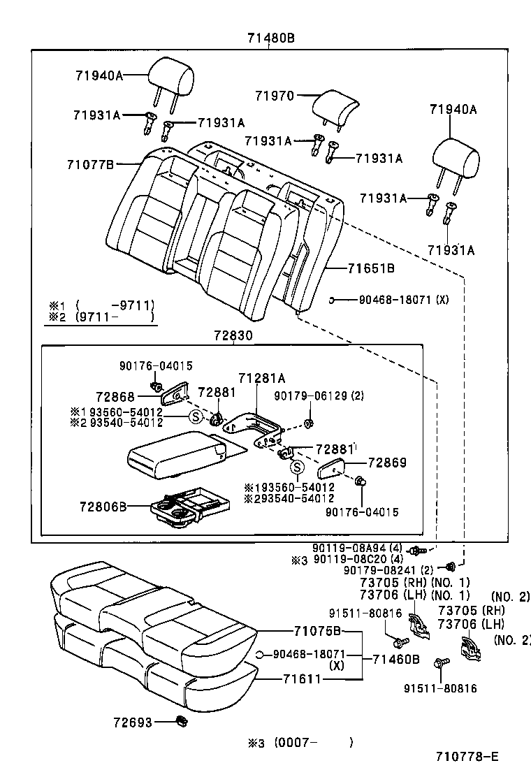  GS300 430 |  REAR SEAT SEAT TRACK