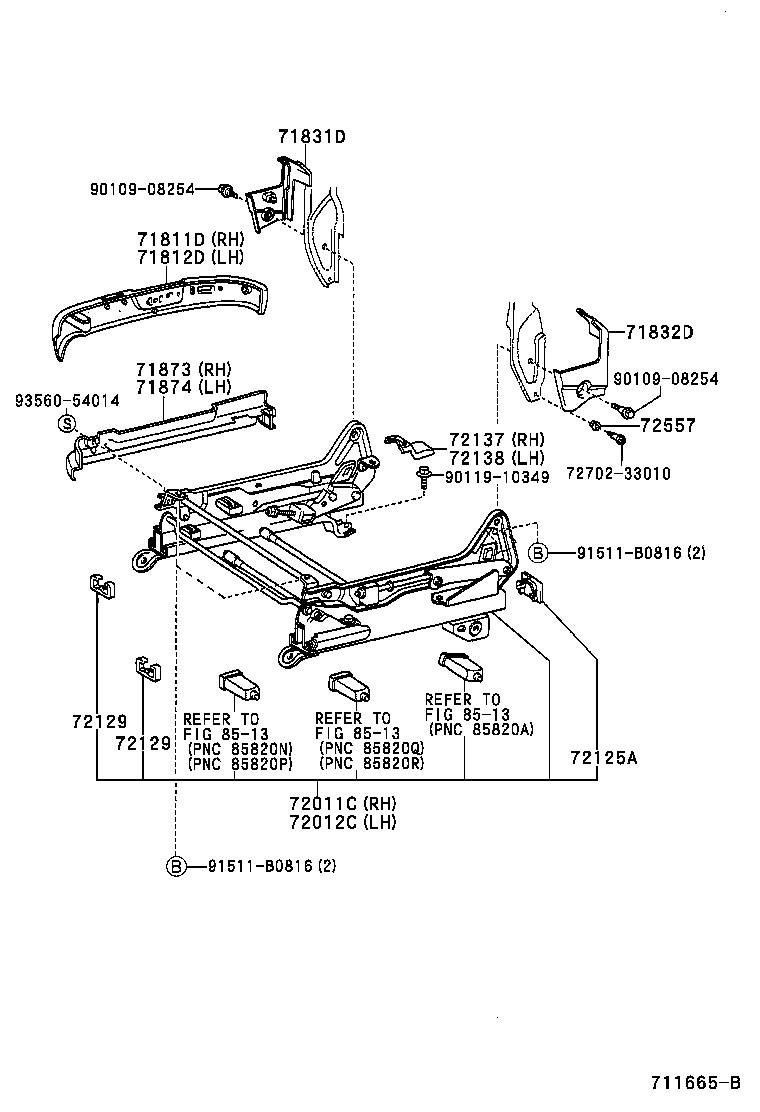  AVALON |  FRONT SEAT SEAT TRACK