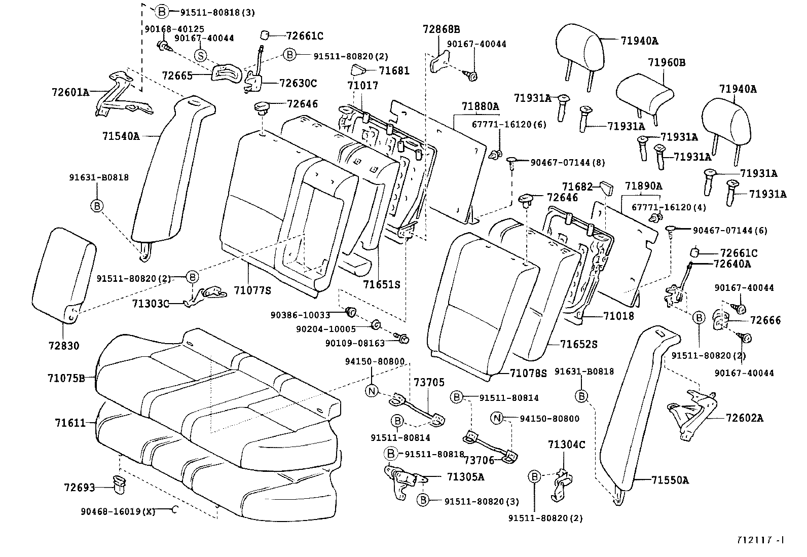  IS200 300 |  REAR SEAT SEAT TRACK