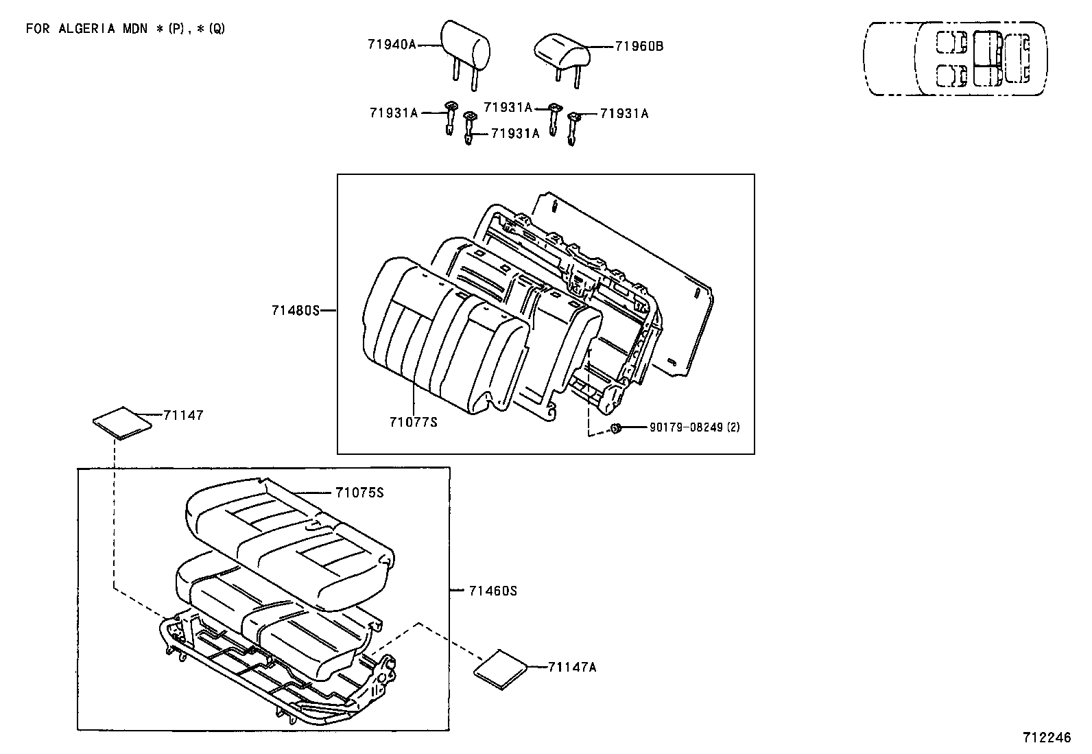  LAND CRUISER 100 105 |  SEAT SEAT TRACK