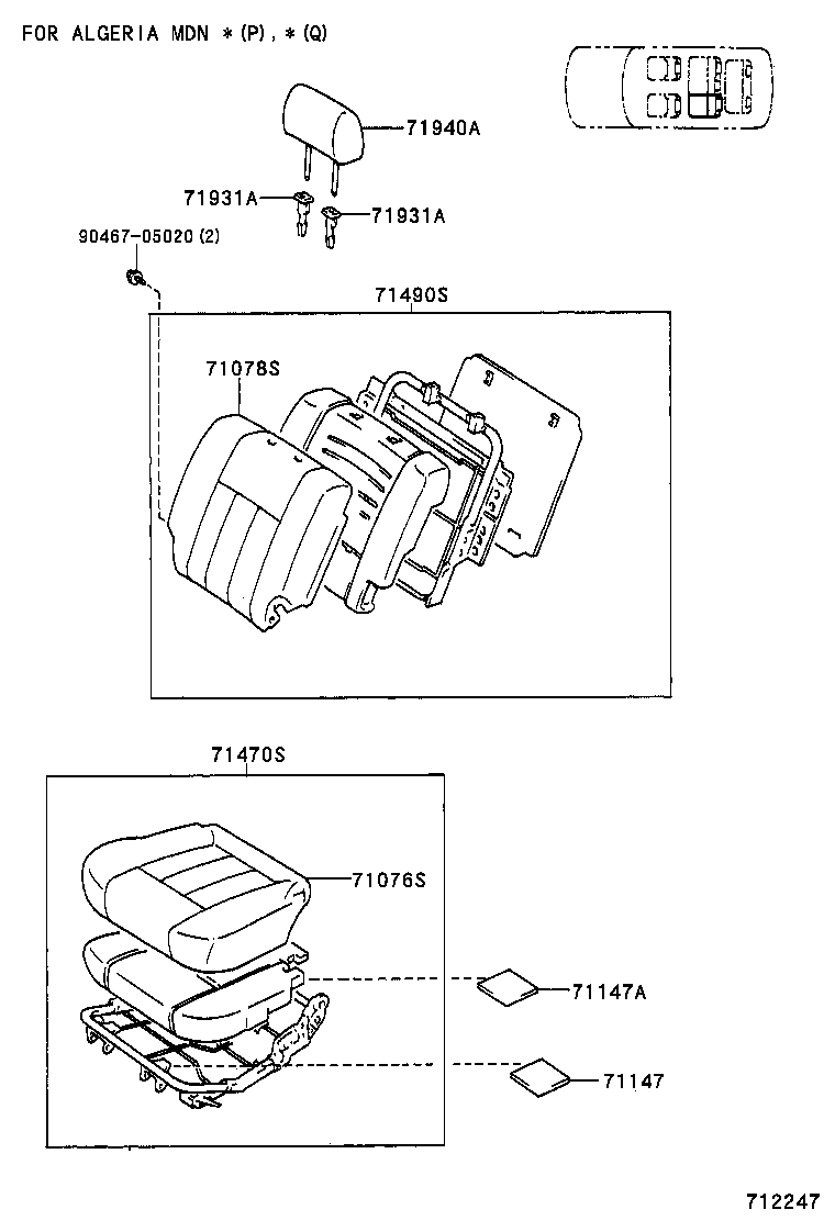  LAND CRUISER 100 105 |  SEAT SEAT TRACK