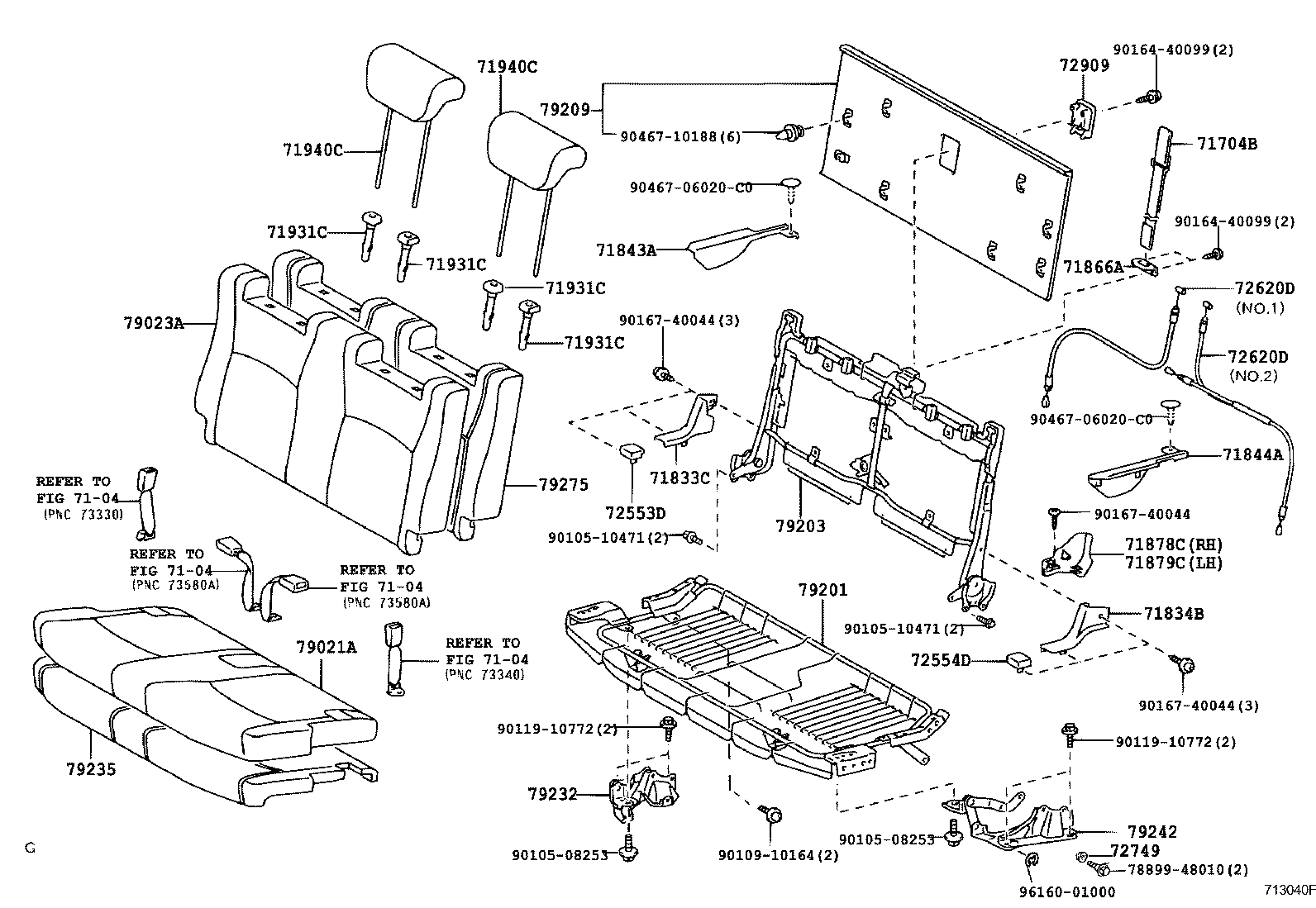  KLUGER |  REAR SEAT SEAT TRACK