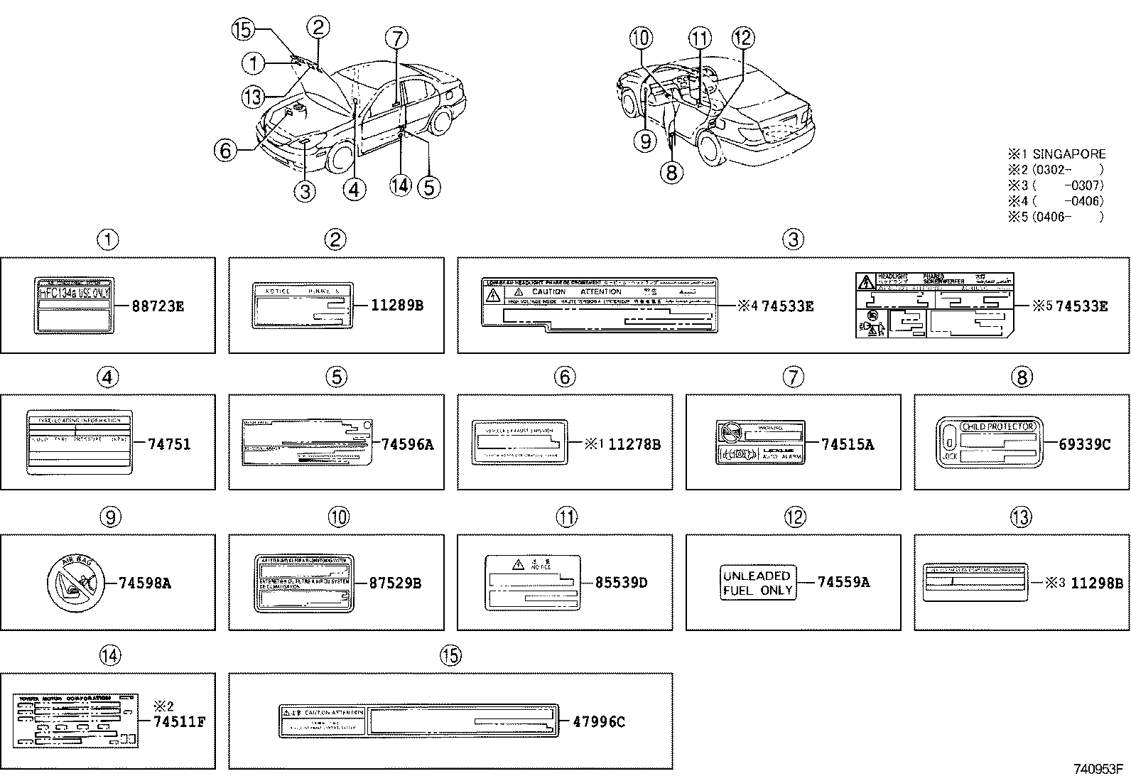  ES300 |  CAUTION PLATE EXTERIOR INTERIOR