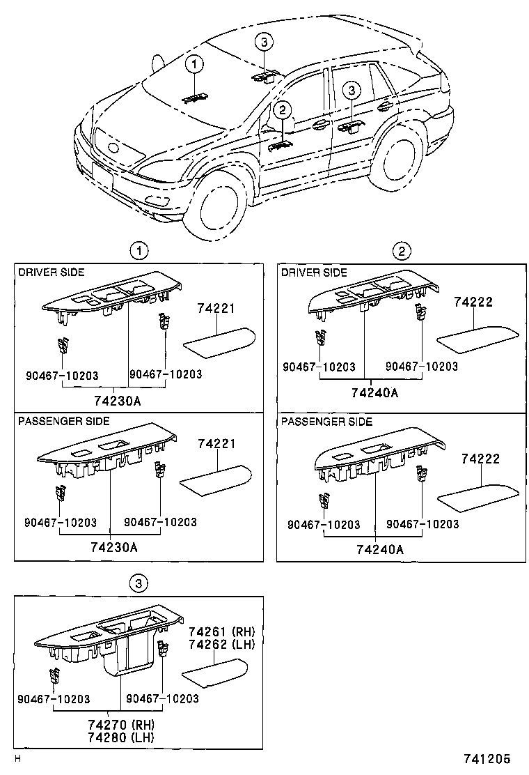  RX300 330 350 |  ARMREST VISOR