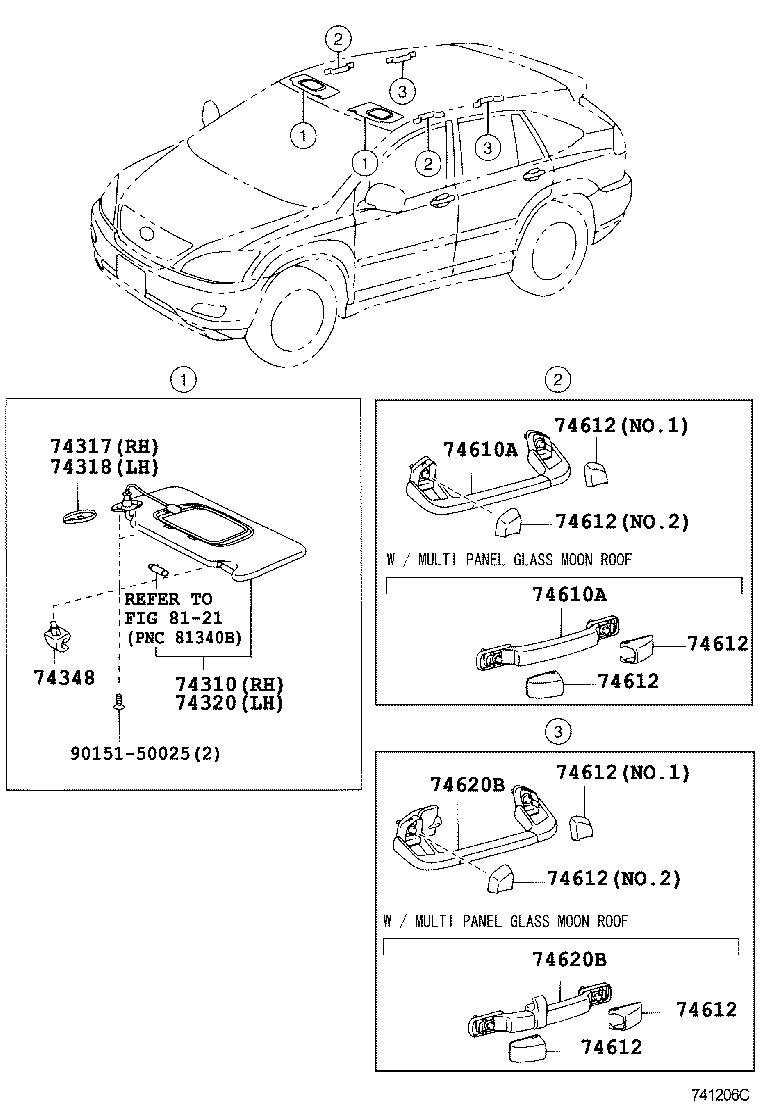  RX300 330 350 |  ARMREST VISOR