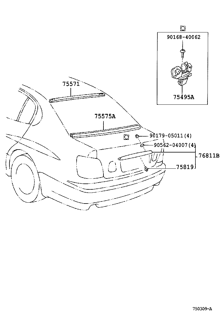  GS300 430 |  REAR MOULDING