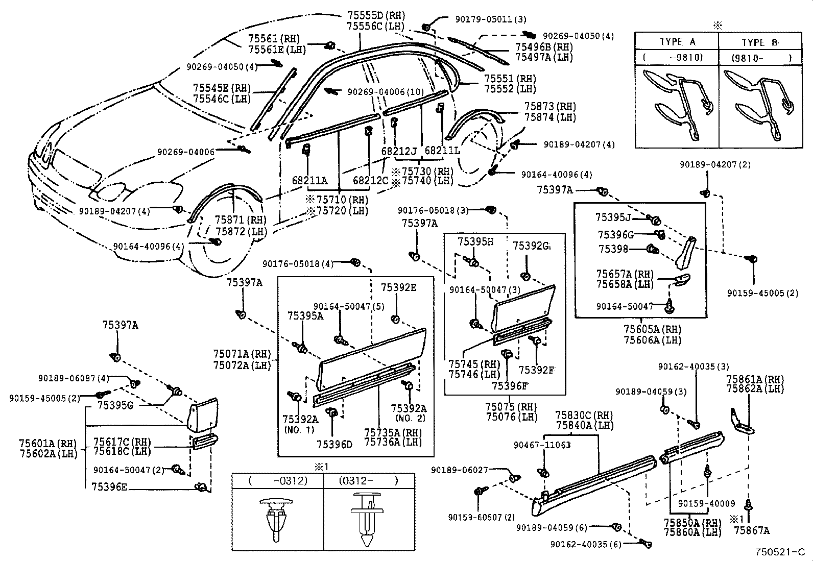  GS300 430 |  SIDE MOULDING