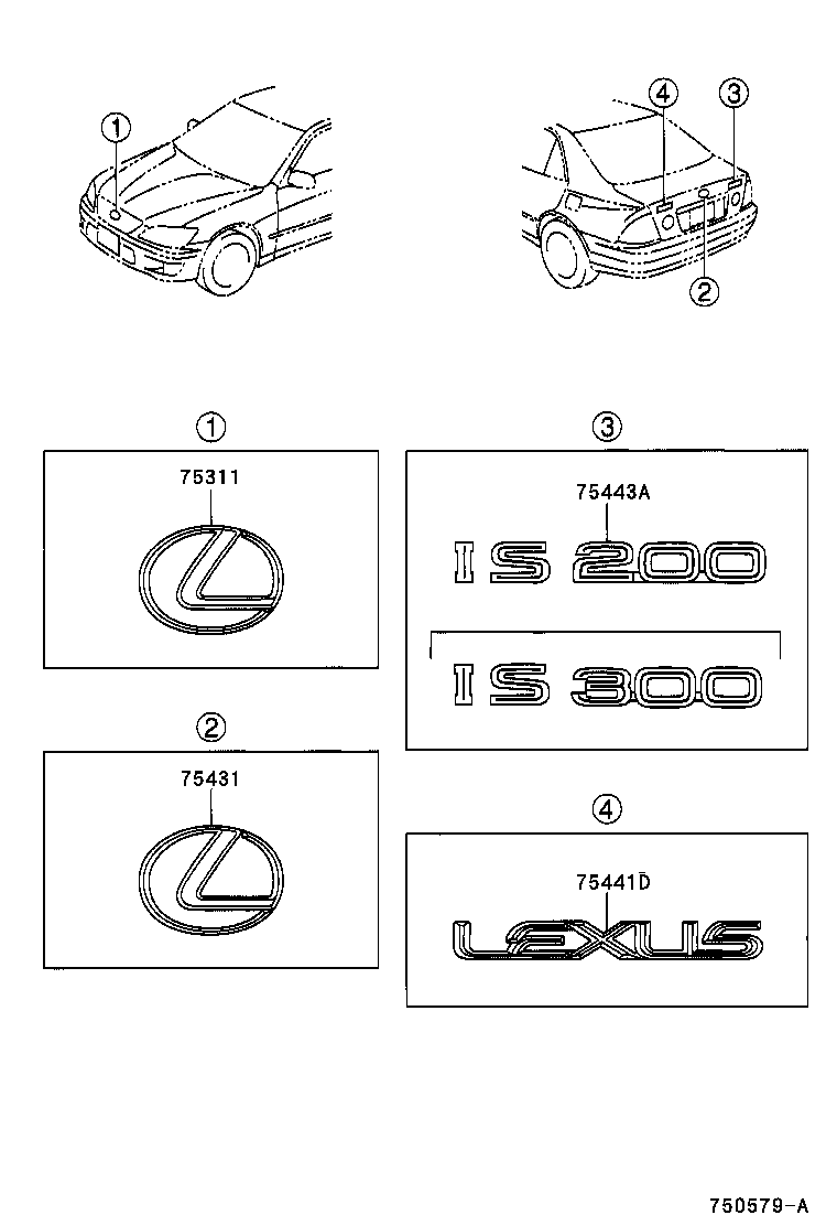  IS200 300 |  EMBLEM NAME PLATE EXTERIOR INTERIOR