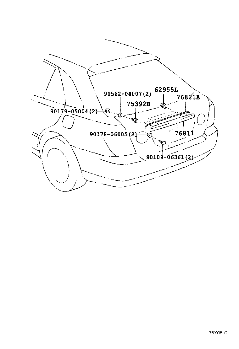  IS200 300 |  REAR MOULDING