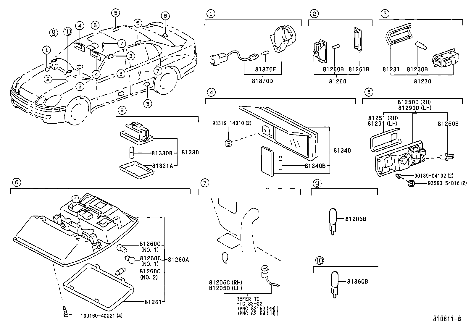  GS300 430 |  INTERIOR LAMP