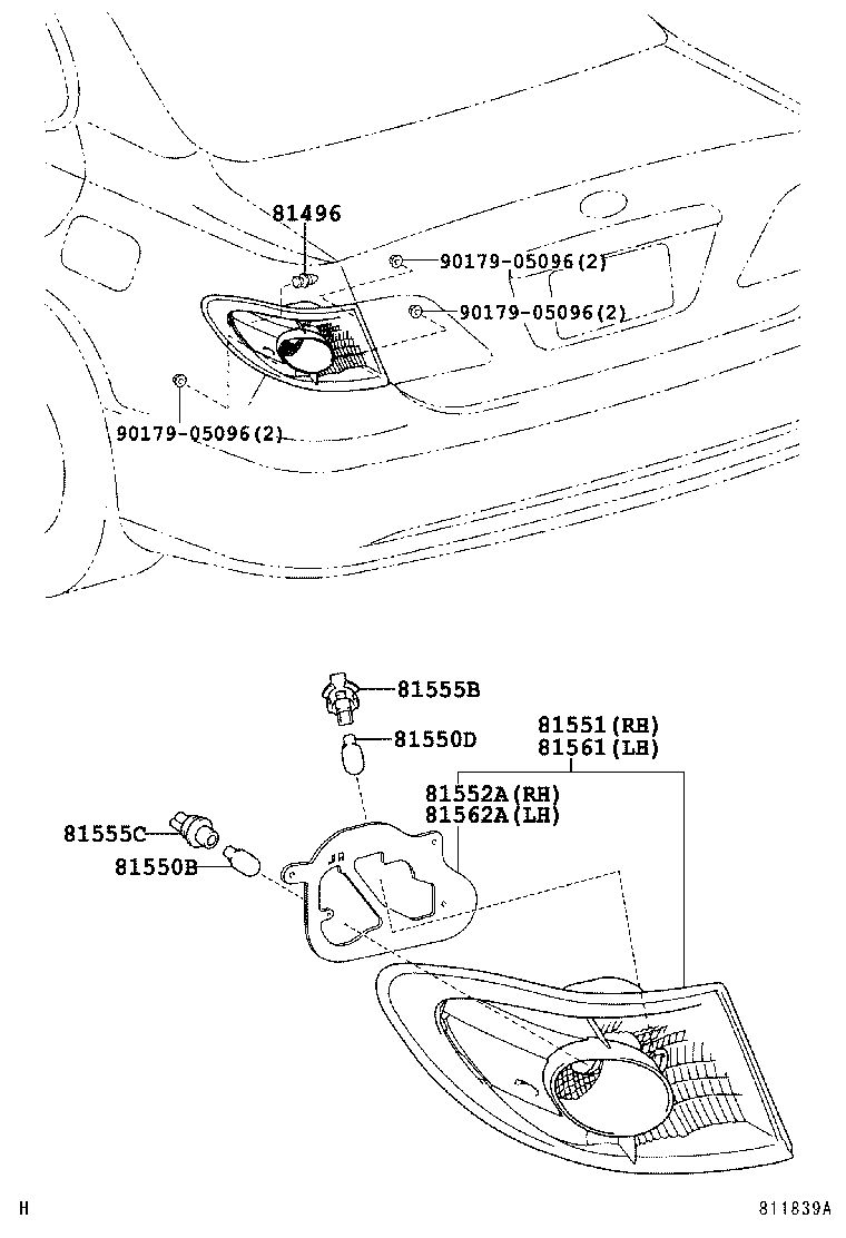  ES300 |  REAR COMBINATION LAMP