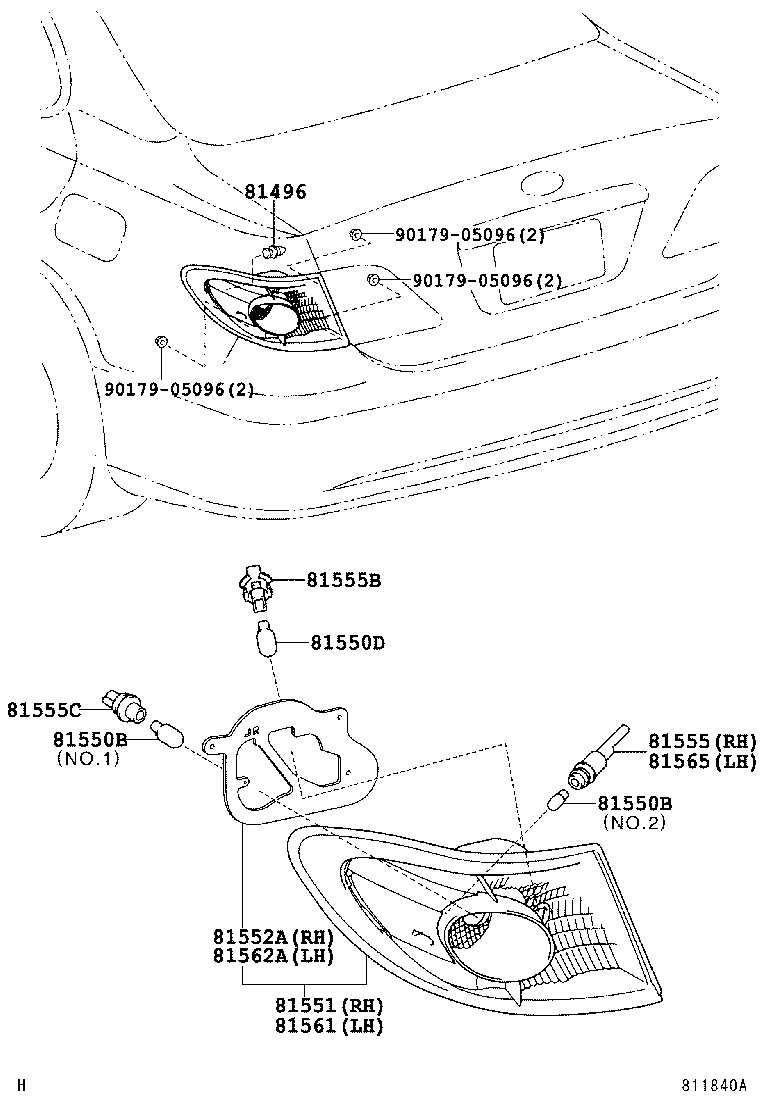  ES300 |  REAR COMBINATION LAMP